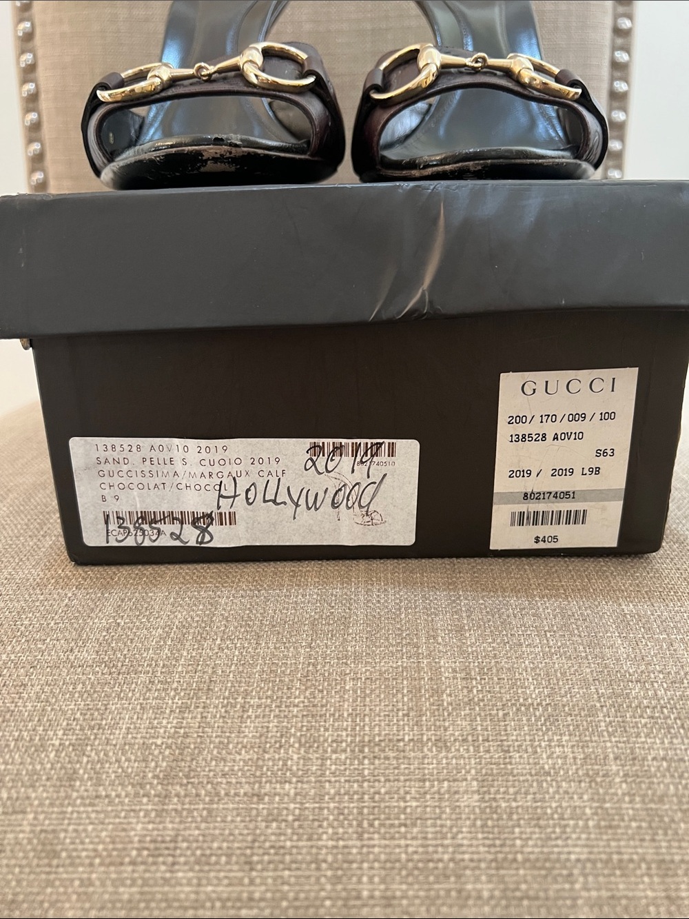 Gucci Dark Brown Leather Slide Mules with Gold Horsebit - Picture 6 of 6